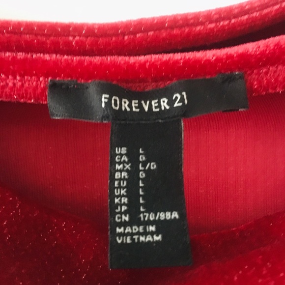 HOST PICK! Forever 21 Glam Edgy Red Velvet Dress - Picture 6 of 6